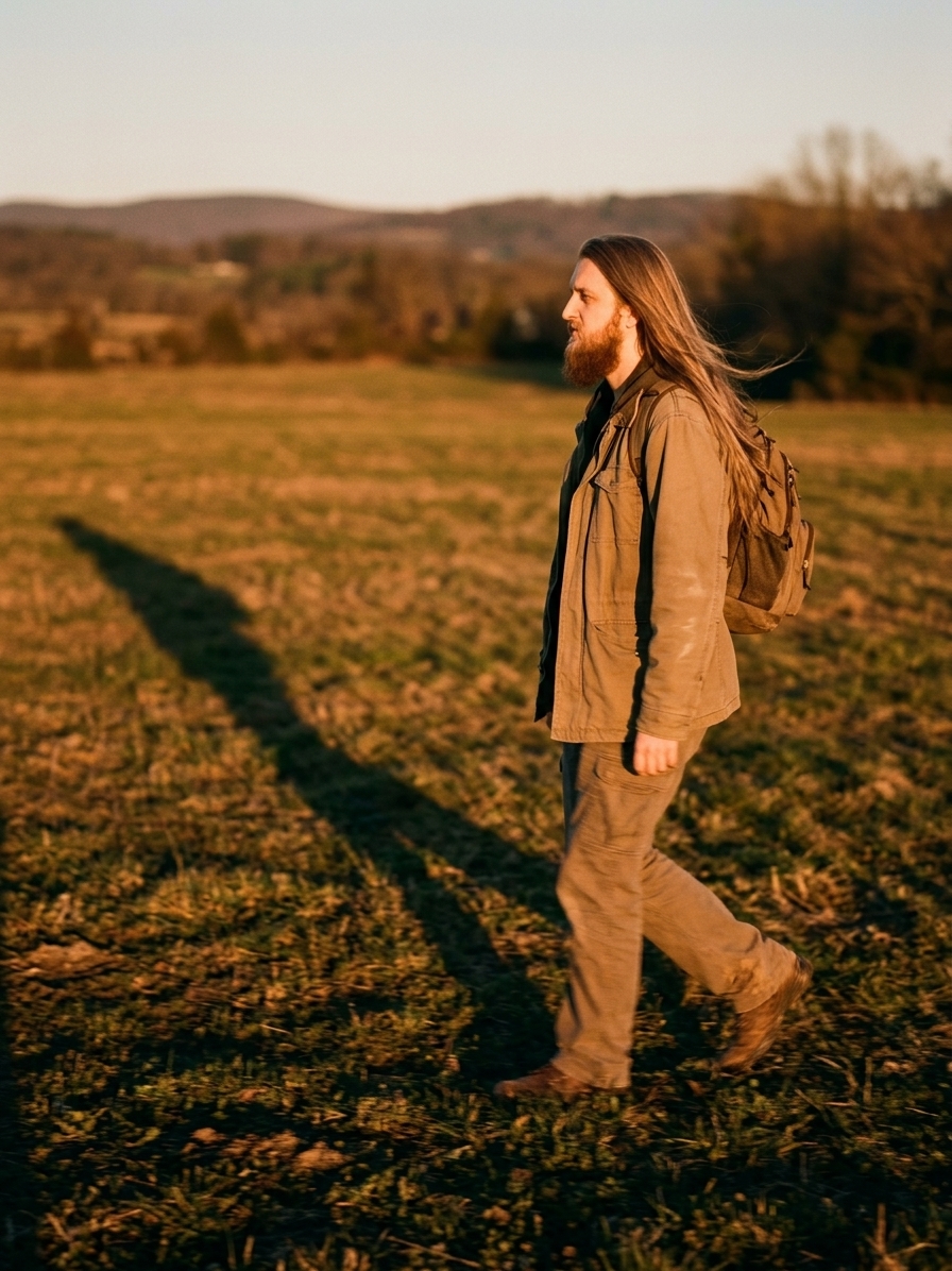 The maker, photographed in golden-hour light